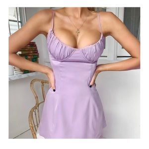Lilac Satin Dress